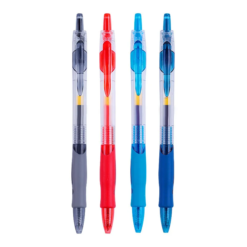 Juego de plumas de Gel retráctiles de 0,5mm, bolígrafo de tinta negra/azul, escritura, firma de negocios para oficina, suministros escolares para niños, papelería, 12 Uds.