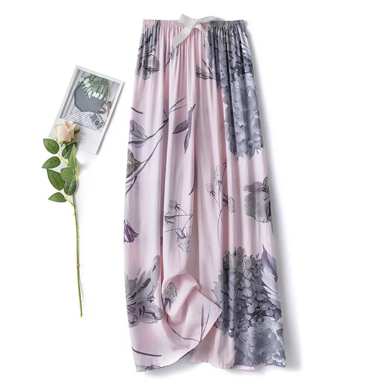 Women Summer Cotton Gauze Pants Japanese Style Simple Elastic Waist Casual Plus Size Home Pants Print Pattern Pyjama ouc194: 19