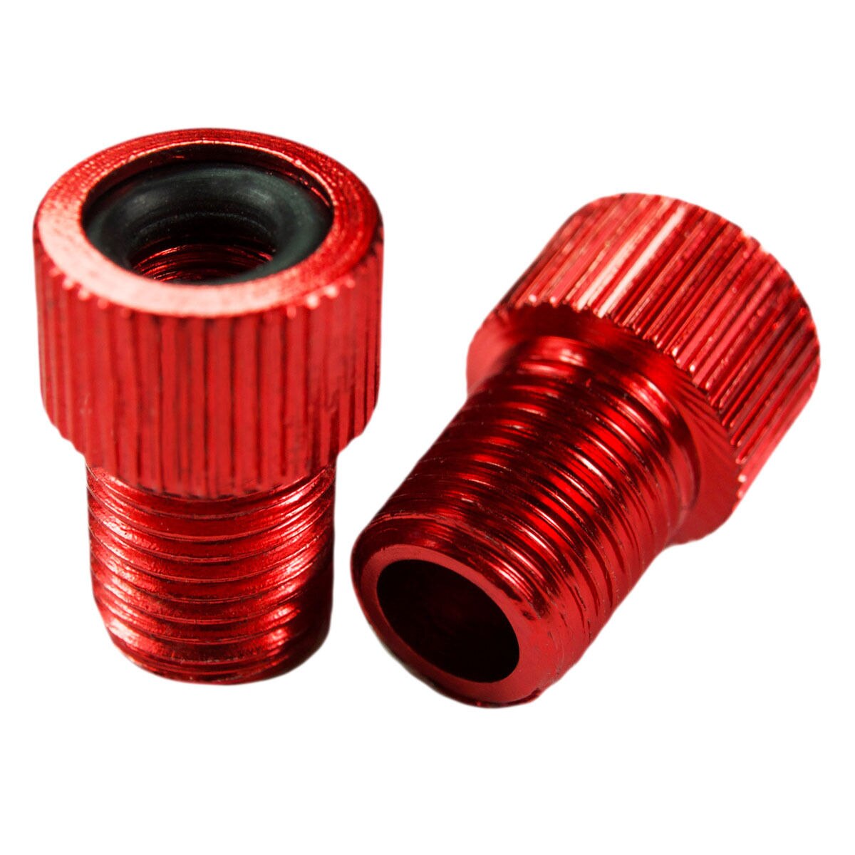 2 st cykelventil adapter pump mtb cykel luftventil adapter hjul gasadaptrar cykel munstycke rör verktyg tillbehör 2 färger: Röd cykelventil