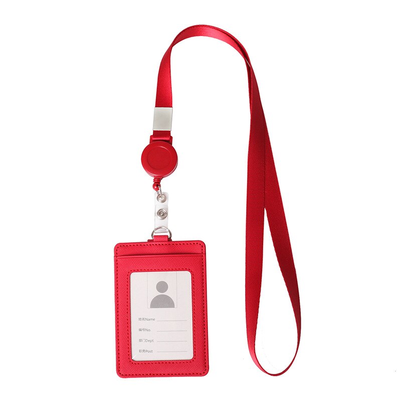 Retractable Lanyards Id Kaarthouder Pu Business Badge Kaarthouder Met Ketting Band Pass Case Cover Bedrijf & Kantoorbenodigdheden: NO.1