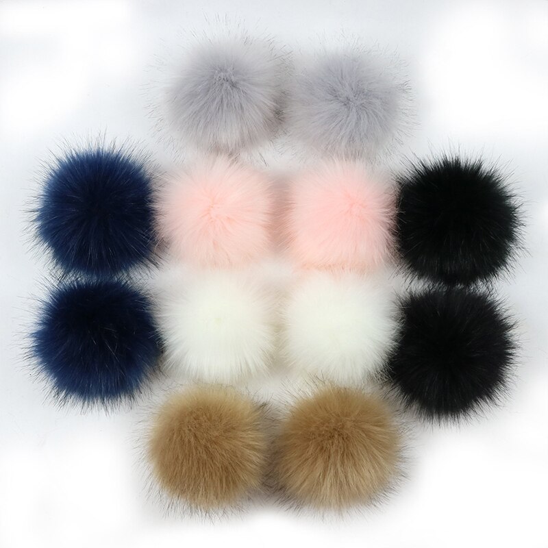 12Pcs 8Cm Diy Winter Faux Fur Ball Pompom Vrouwen Auto Tas Sleutelhanger Sleutelhanger Elastische Diy Sleutelhanger Konijn haarwortel Zakken Hoed Decor: 10