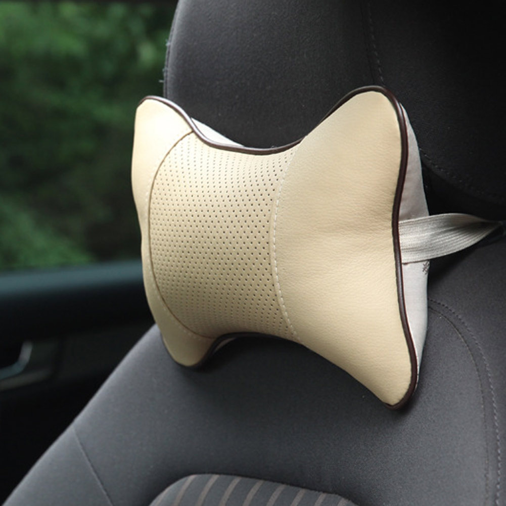 1 Stuk Autostoel Hoofdsteun Hoofd Nekkussen Comfortabele Zachte Pad Neksteun Ondersteuning Kussen Auto Nekkussen Auto Hoofd in Auto Kussen: beige car pillow