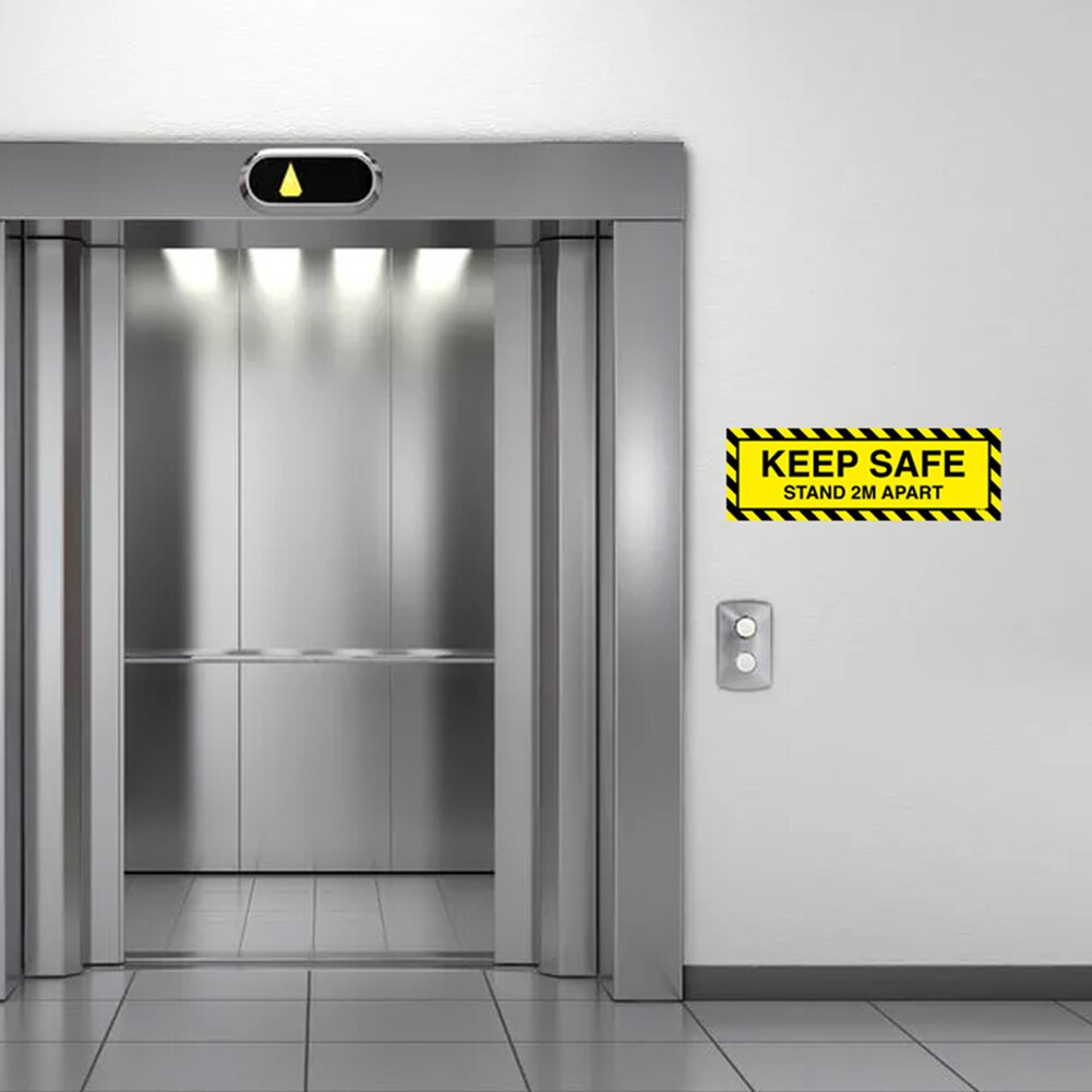 5pcs/set 30*15cm Keep Safe Stand 2M Apart Sign Vinyl Warning Decal Office Business Door Notice for Walls Windows