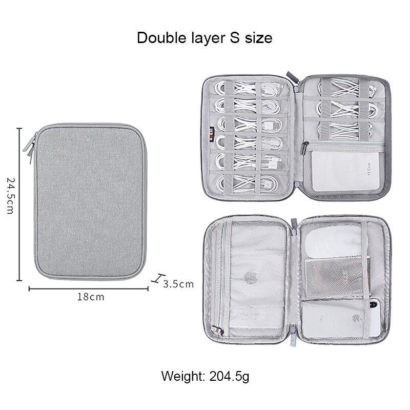 Mallette de rangement numérique grande capacité sac de transport de voyage pour clés USB cartes SD disque dur écouteurs câbles sac de rangement