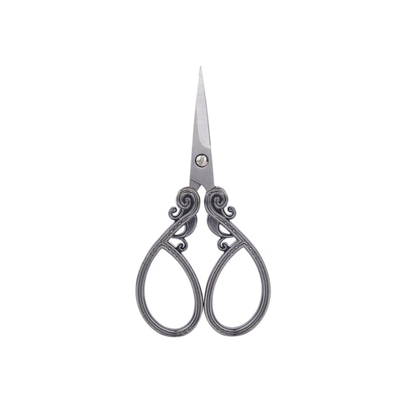 Tijeras Vintage para cortar tela de acero inoxidable, tijeras de sastre para manualidades, hilo de bordar, suministros de herramientas de costura: Small Back Brown