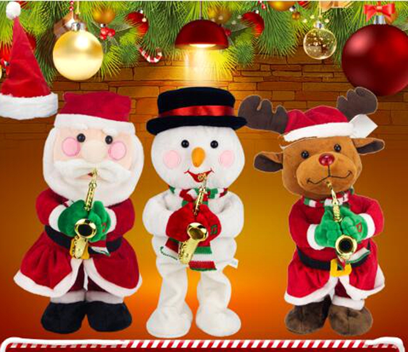 Kerst Elektrische Twerk Kerstman Kerstmis Hoed Herten Sneeuwpop Muziek Dansen Pop Xmas Navidad Speelgoed Decoratie Voor Kids