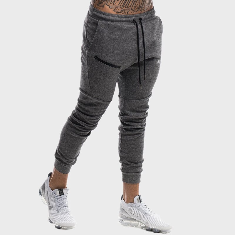 Jogging Broek Mannen Effen GYM Training Broek Rits Sportkleding Joggers Sport Broek Mannen Lopen Vloeken Broek Broek Joggingbroek: Darkgrey / XL