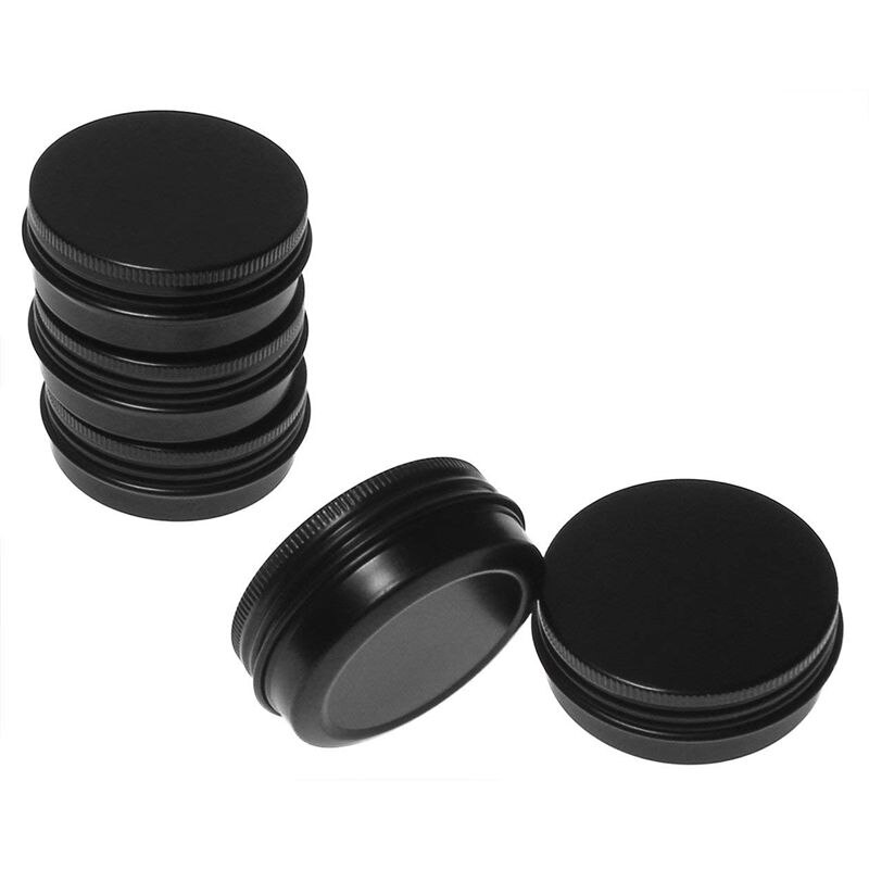 12Pcs 1Oz Black Aluminum Tin Jars Round Screw Lid Containers Empty Metal Storage Cans For Organizing Cosmetic Small Jewelry Orna