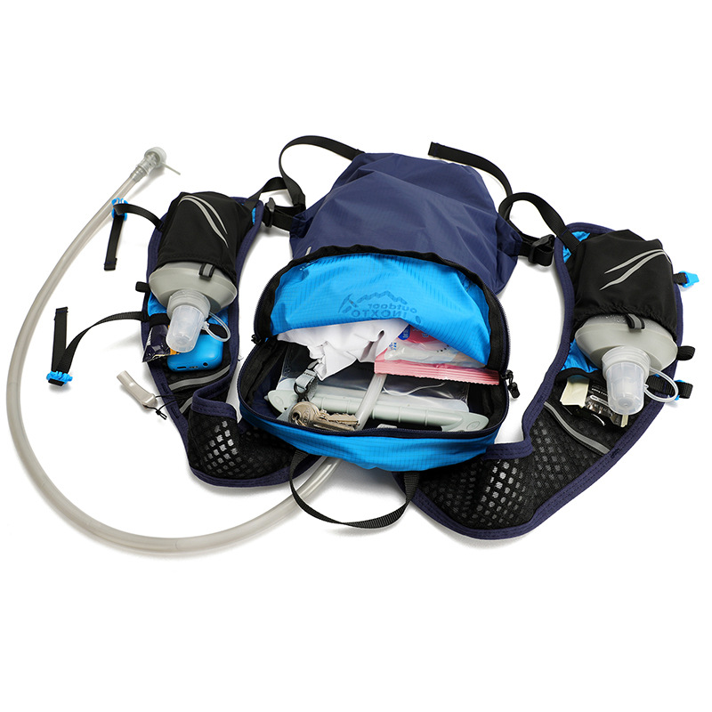 INOXTO Wasserdichter Laufrucksack, 5 l, ultraleichte Trinkweste, Rucksack, wandern- und Fahrradtasche, atmungsaktive Sporttasche, 2 l Wasserbeutel