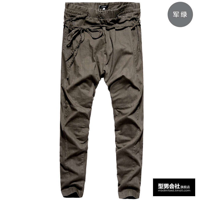 Mannen Harembroek laag Kruis Broek Toevallige Verzakking broek hiphop mannen Broek Mannen Joggers broek opknoping kruis: S / olive