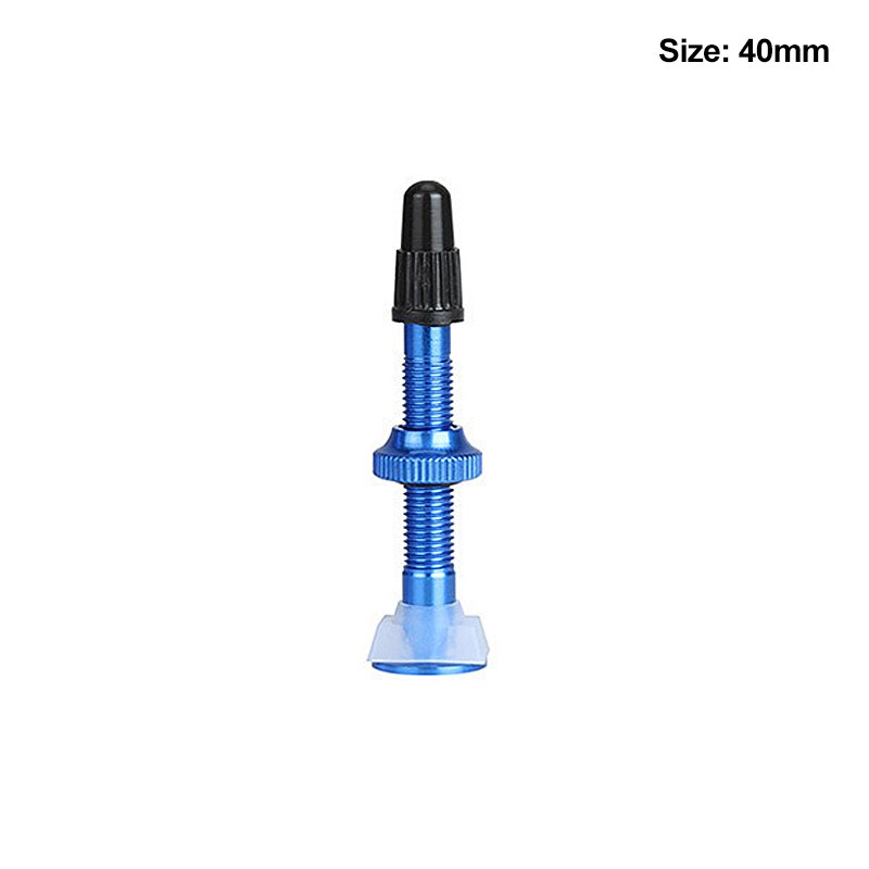 Bicycle 1Pair 40/60mm Presta Valve Road MTB Bicycle Tubeless Tires Alloy Stem Cycling Tubeless Sealant Compatible Vacuum Nozzle: 40mm Blue 1 Pair