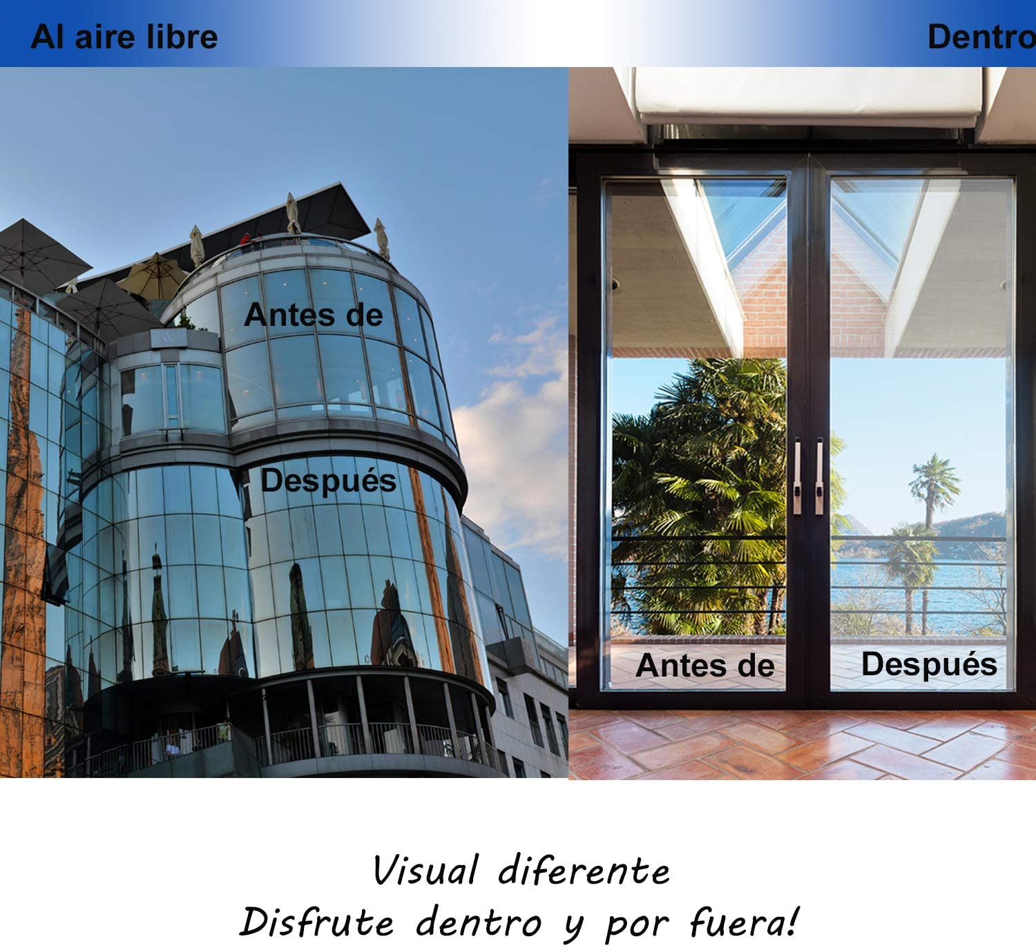 Anti-UV glass window vinyl, sunscreen film, mirror effect privacy sheet, Anti UV 99% Great reflection adhesive roll, best heat Control (silver, 90x200cm)