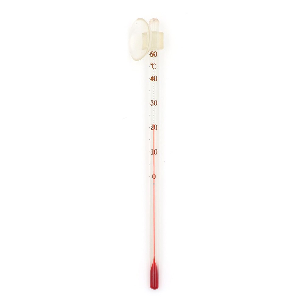 14CM Hydrometer Aquarium Glas Aquarium Thermometer Aquarium Dompelpompen Glazen Thermometer met Zuignap 14cm: WHITE