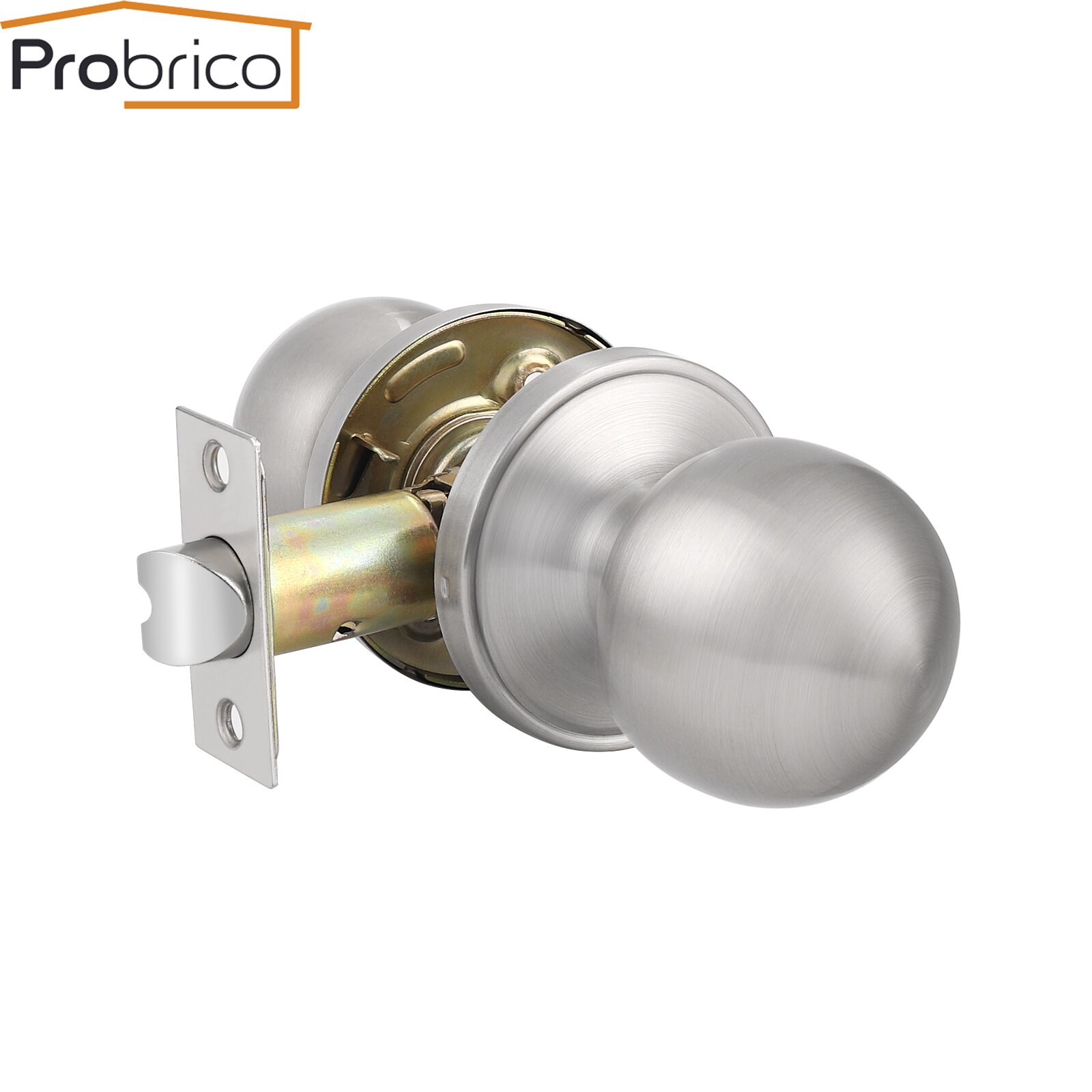 Probrico Passage Lock Handles for Lnterior Doors Rotation Round Door Levers with Latch Keyless Wooden Gate Knobs Lock Hardware