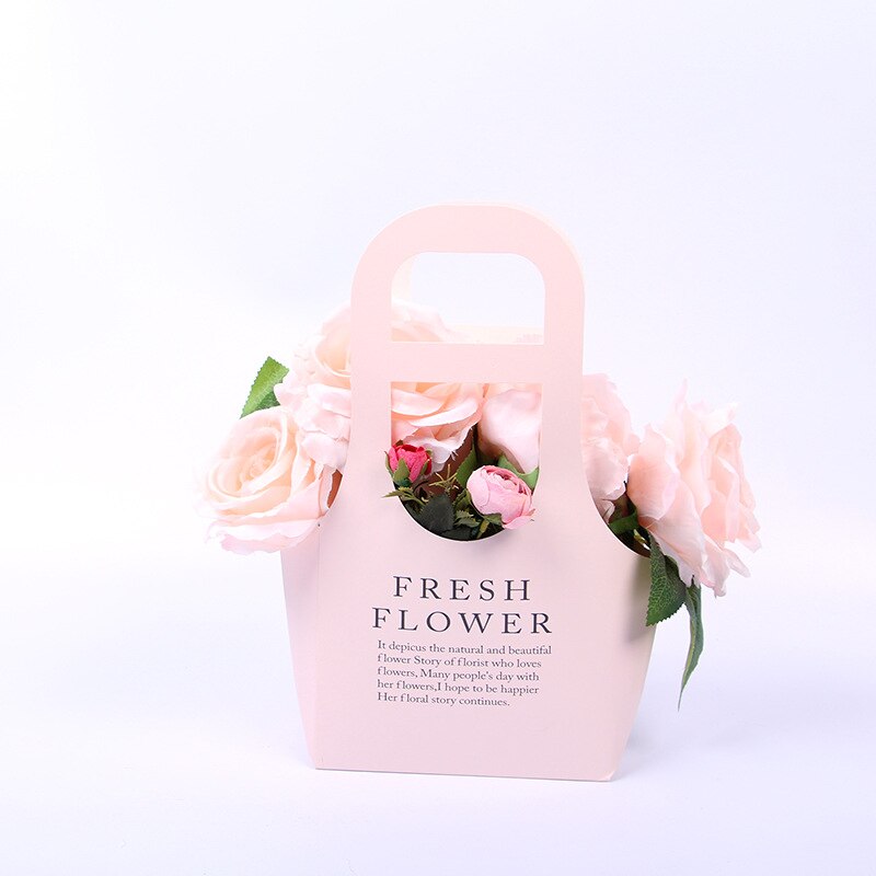 1PC Blume Kasten Kraft Papier Pakcling Faltbare DIY Liefert Tote Tasche Multifunktions