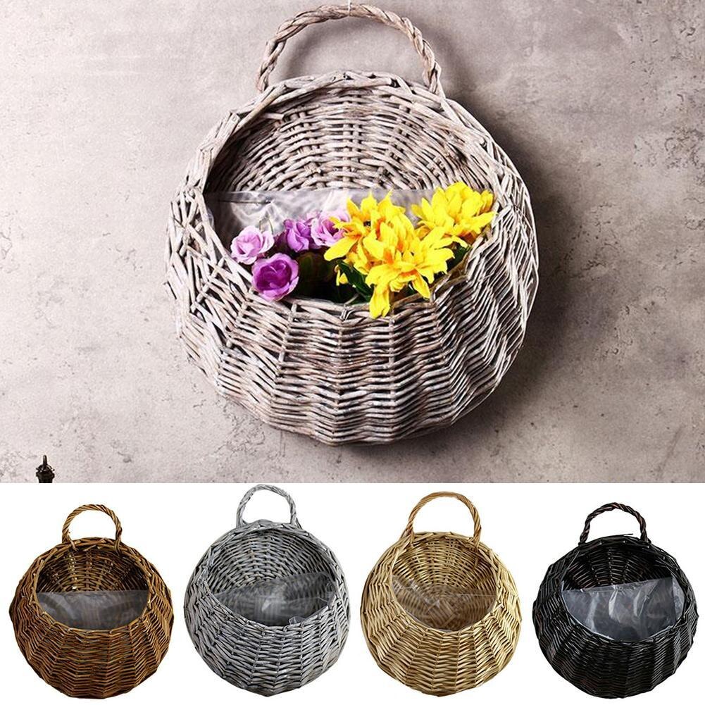 Plantenvlechtwerk wandhanger bloemenmand groot formaat handgemaakte huispot rustieke rotan wilgen vogelmanden bloempot nestdecoratie  b5 w 6