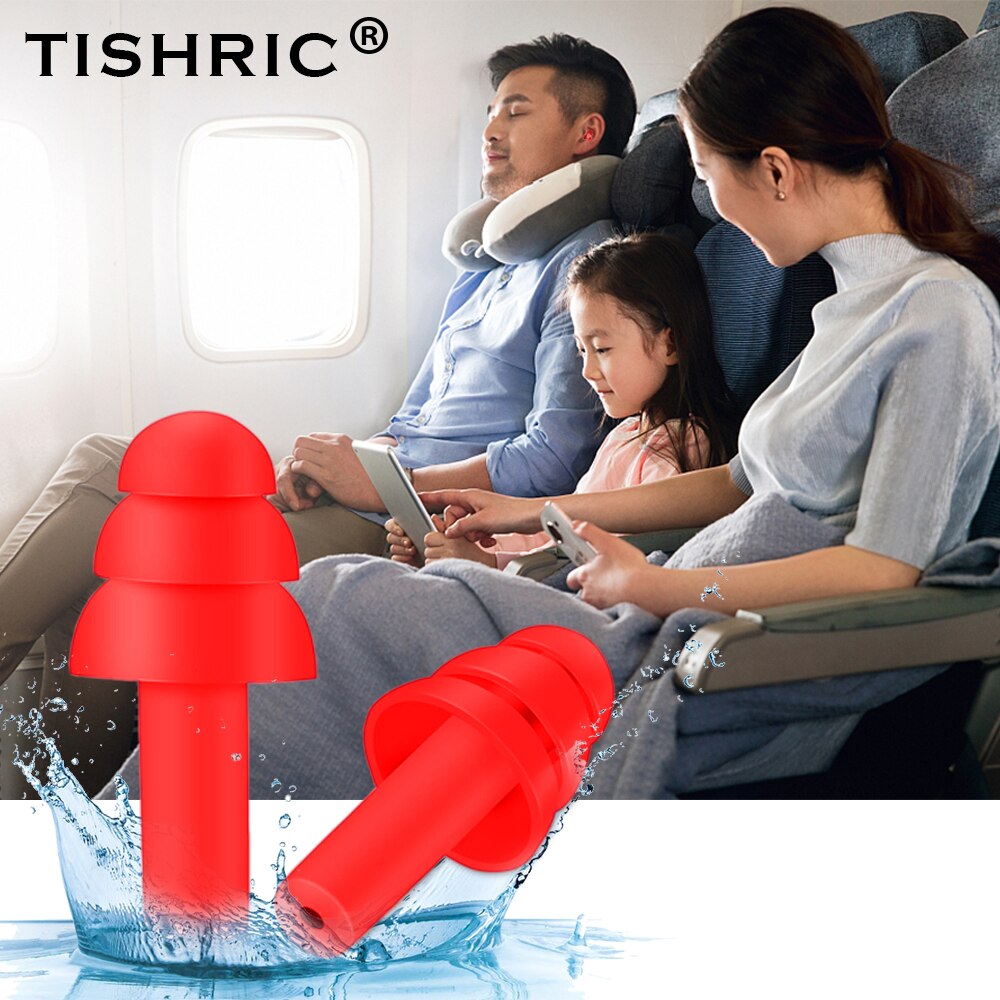 Tashric tampões de ouvido de silicone para dormir tampões de ouvido de ruído protetor de ouvido sono tampões de ouvido anti-ruído para natação plugue de ouvido