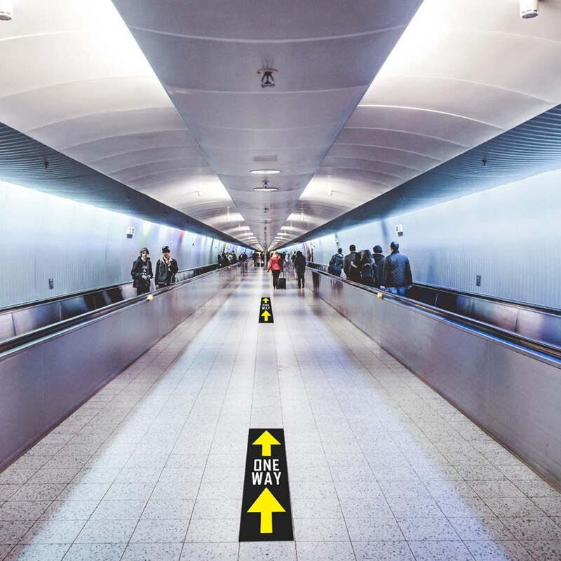 10 Direction Signs Are Used to Indicate the Social Distance Between Ground Signs and Ground Signs 42 x 14cm Rectangular