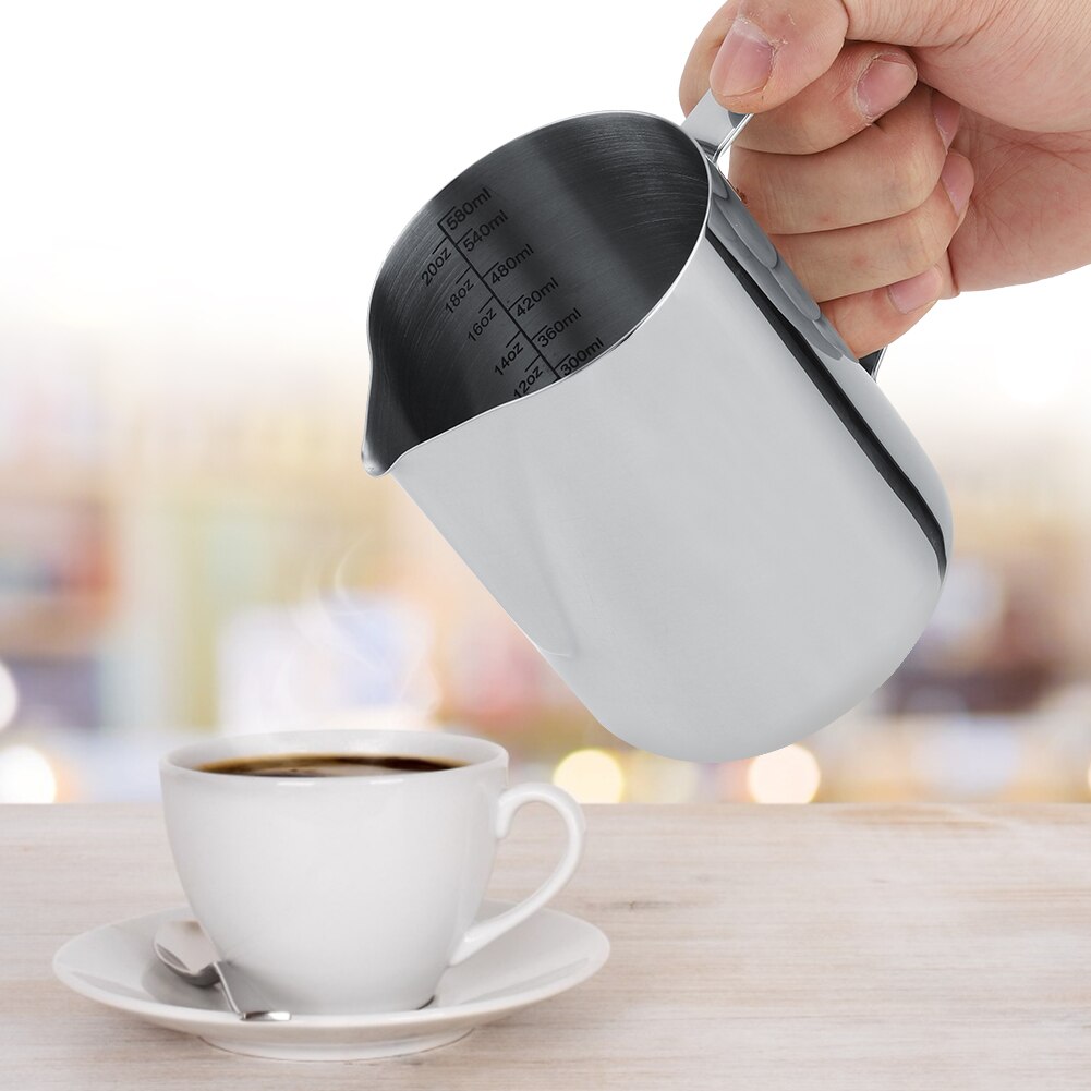 580ML Stainless Steel Latte Art Pitcher Milk Frothing Cup Jug Espresso Coffee Mug Barista Craft Coffee Cappuccino Cups Pot Tools