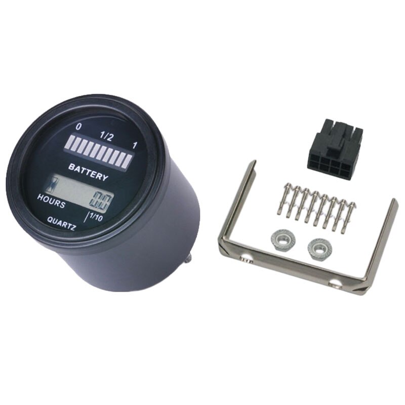 Rl-Bi011 Battery Gauge Agm Gel Volt Meter Battery Indicator With Hour Meter For Motorcycle Atv Tractor Cleaning Machine