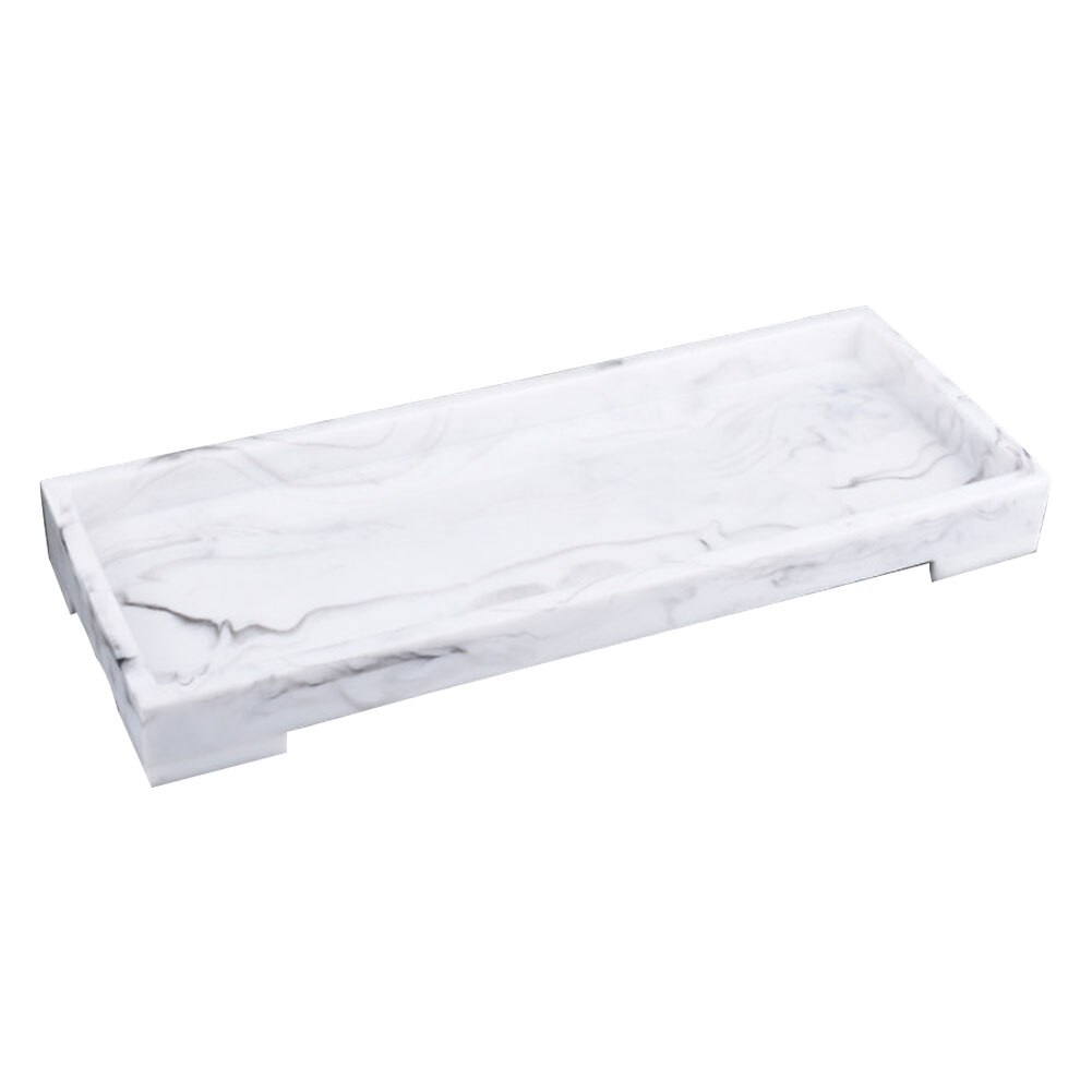 For Toothbrush Toothpaste Soap Towel Stotage Waterproof Chinese Style Toilet Accessories Bathroom Tray Marble Pattern Home Hotel: White