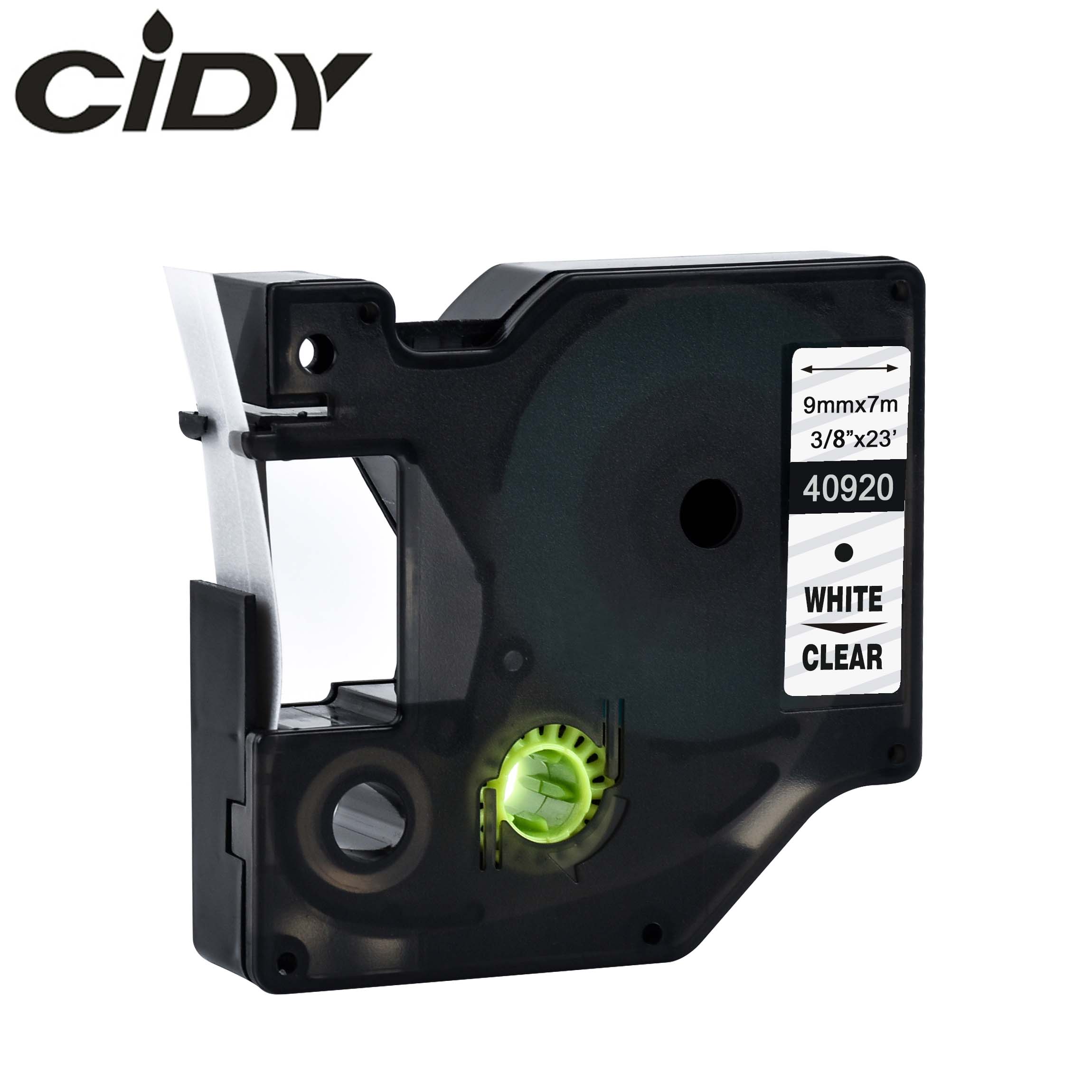 CIDY Multicolor 40913 40918 40910 9mm black on white label tape Compatible Dymo D1 manager 45013 FOR DYMO LM160 LM280 DYMO PNP: 9mm white on clear