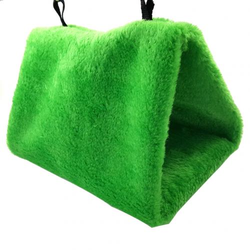 Bird Parrot Triangle Shape Cage House Hanging Nest Bed Hammock Warm Pet Supplies: Green / L