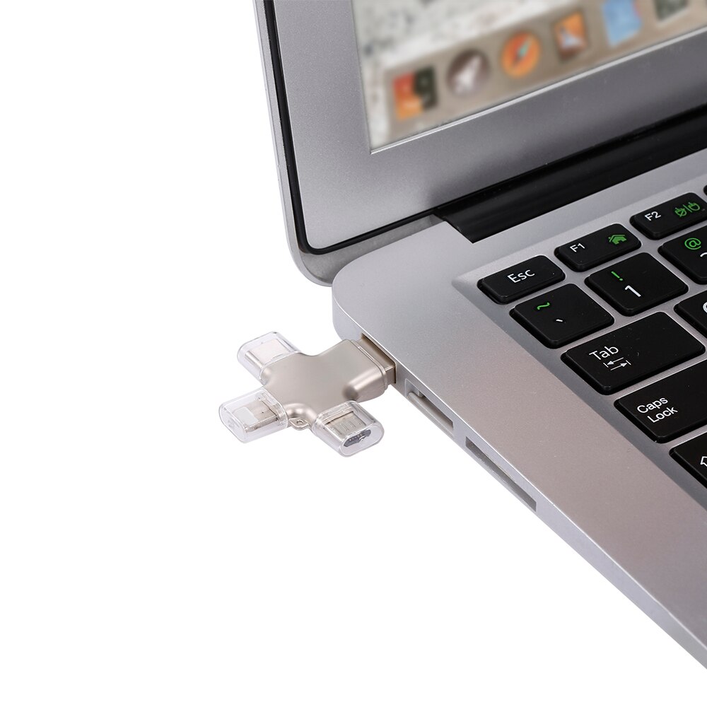 yvonne Y23 USB2.0 U Disk 32GB 16GB USB Lightnning Micro USB Type-C Four-In-One High Speed OTG U Disk for Phone/PC/Laptop