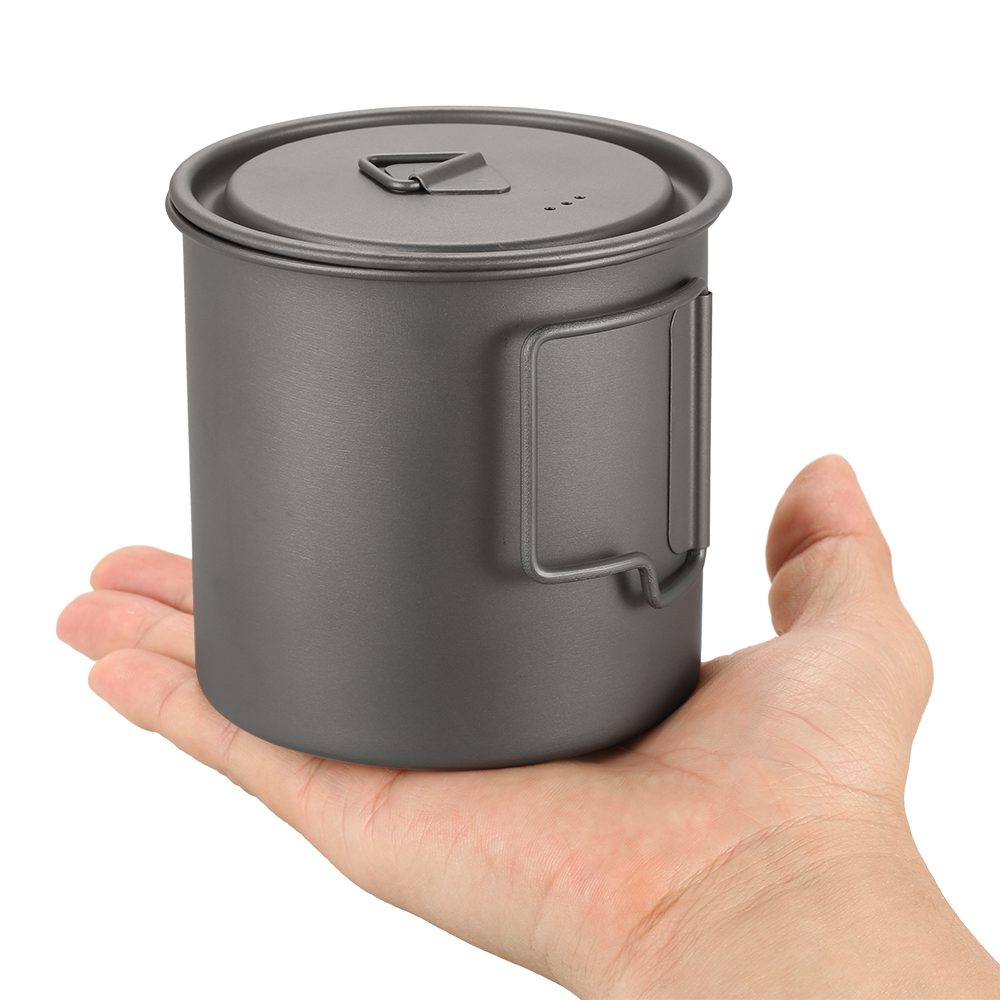 Lixada Titan Tasse draussen Tragbare Camping Picknick Wasser Tasse Becher mit Faltbare Griff 300ml/350ml/420ml/550ml/650ml/750ml