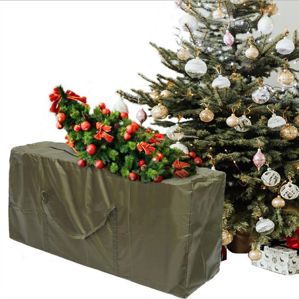 Juletræsopbevaring bagextra store tunge opbevaringsbeholdere med forstærkede håndtag lynlås til juletræsgrønt 3