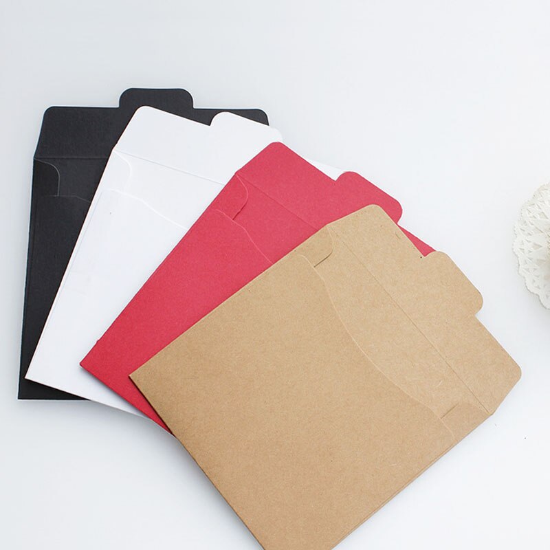5 uds. CD de sobres de Kraft, caja cuadrada de CD para almacenamiento de fotos en DVD, rojo, negro y blanco, sobres de tarjetas de de papelería, suministros para oficina y escuela