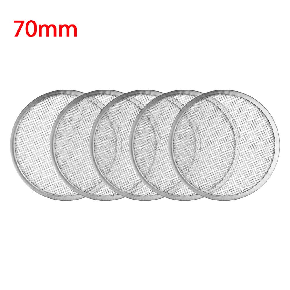 Filtre de tamis de maille d'acier inoxydable de couvercles de crépines de germination de pot de maçon de bouche large de 5 pièces pour le diamètre 8.4cm de pots de mise en conserve en verre: Silver 70mm