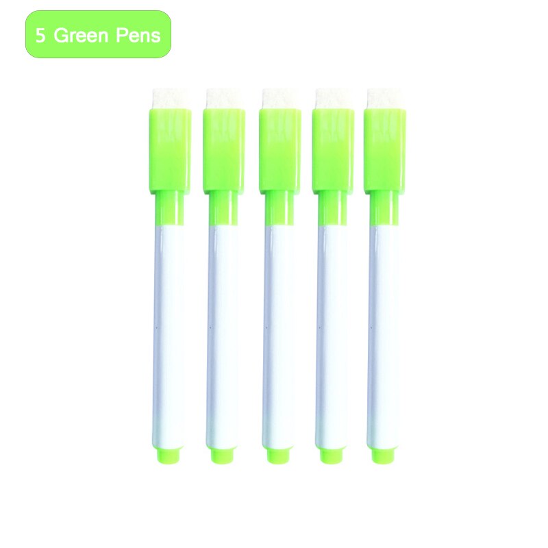Drawing Whiteboard Markers Magnetic Dry Eraser Markers Glass Ceramics White Board Pen School Supplies Dry Markers Children's Pen: 5 Green Pens