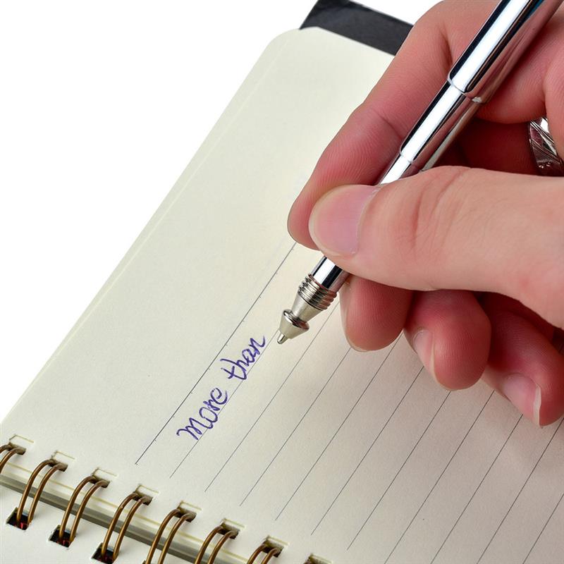 Porte-clés en métal, Mini stylo rétractable, en acier inoxydable
