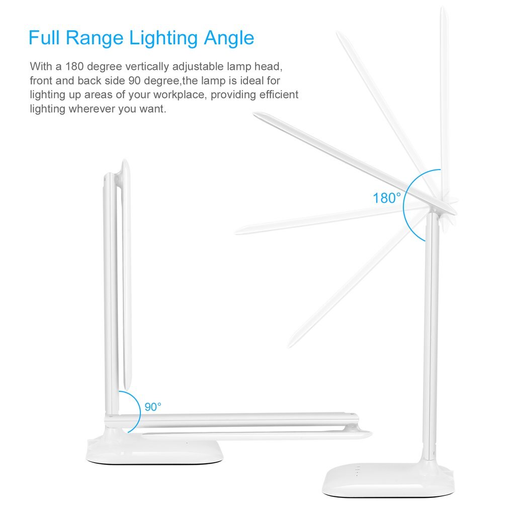 Icoco Led Bureaulamp Met 5-Niveau Dimmer Usb/Wall Charger Verstelbare Dimbare Opvouwbaar Touch Control Oogbescherming 4W