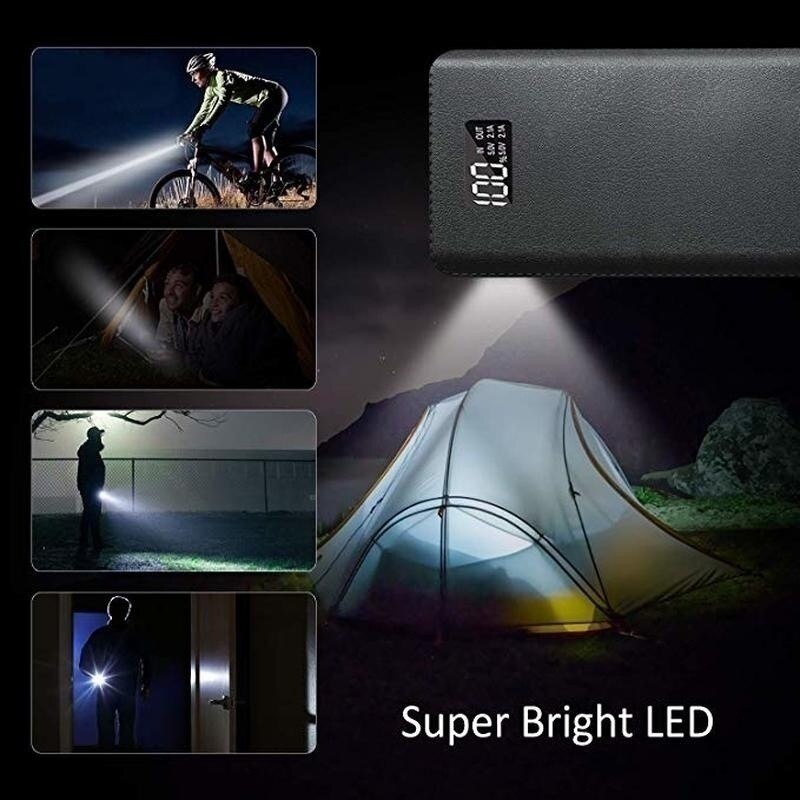 30000mAh Power Bank Große Kapazität mit LCD Digital Display 4USB Port Handy LED Beleuchtung Tragbare Outdoor Reise Ladegerät