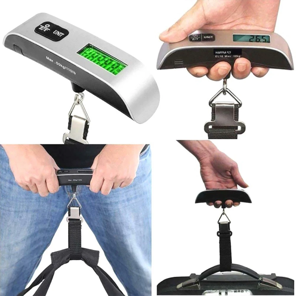 Báscula Digital de 50kg y 10g, balanza electrónica de bolsillo para equipaje, báscula colgante para maleta, báscula de viaje, bolsa de equipaje, herramienta de peso