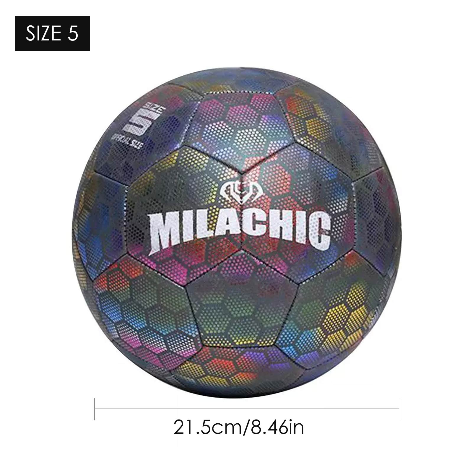 Reflective Football Night Glowing Soccer Size 4/5 Ball Light Up Football Luminous Training Football For Kids Children Adult: 5
