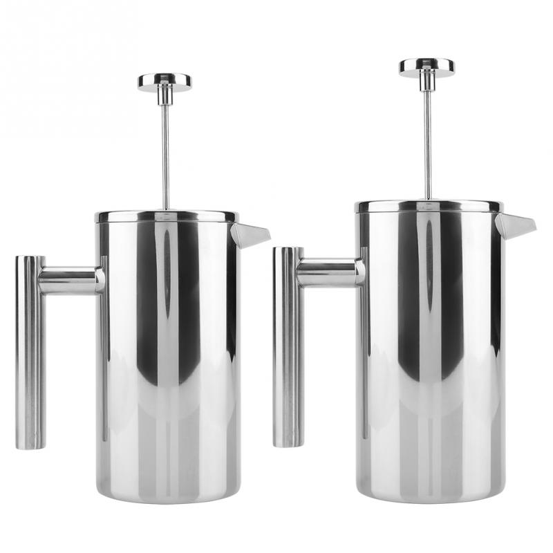 Franse Pers Koffiezetapparaat Beste Dubbelwandige Rvs Koffiekan Geïsoleerde Koffie Thee Maker Pot Filter Manden
