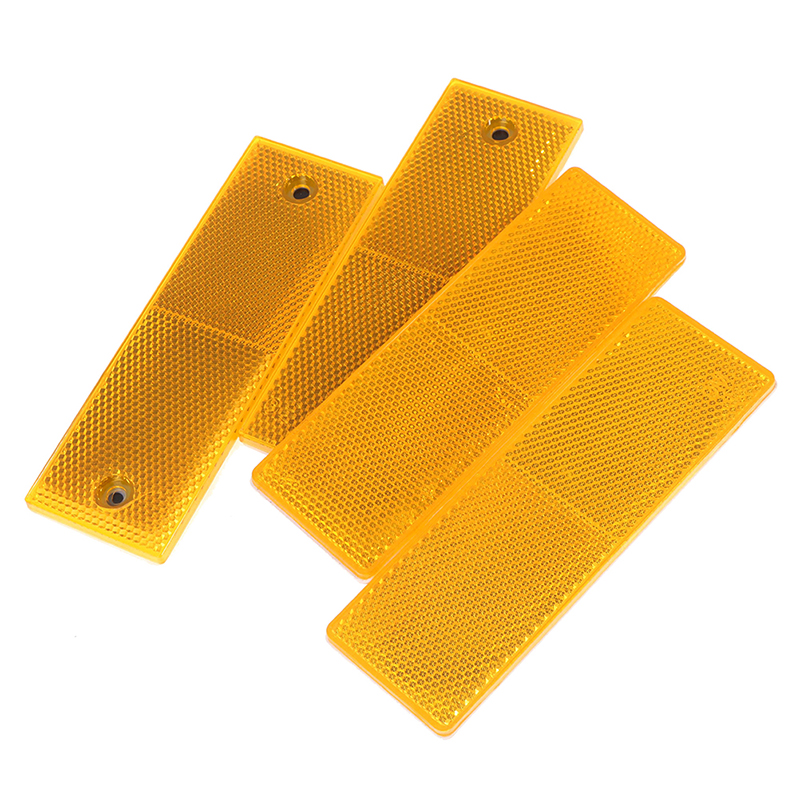 2 pièces rouge/blanc/Orange camion moto adhésif Rectangle plastique réflecteur réfléchissant plaque d'avertissement autocollants panneau de sécurité