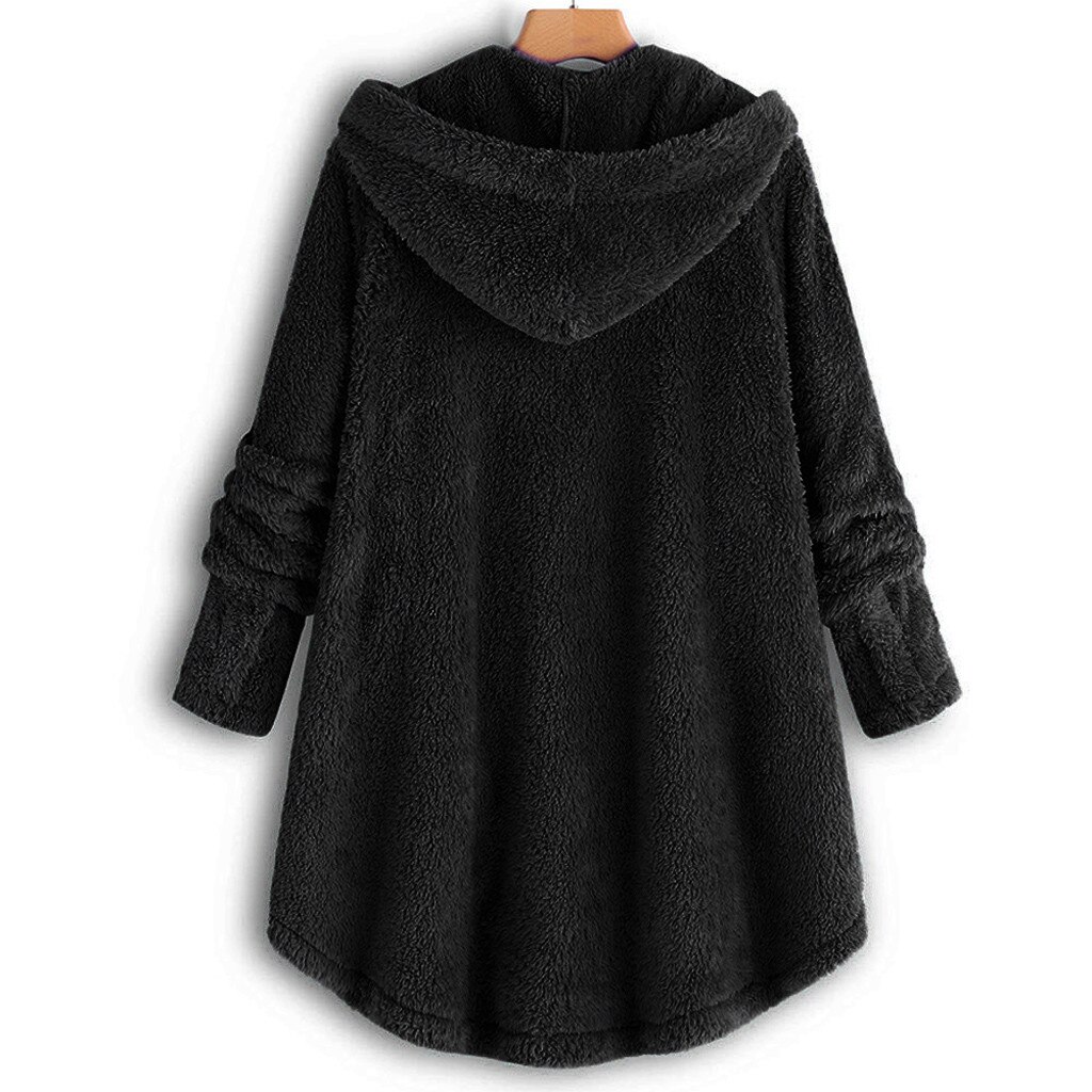 hiver manteau femmes femmes bouton manteau moelleux queue haut à capuche pull ample Blouse femme épais sweats à capuche pull