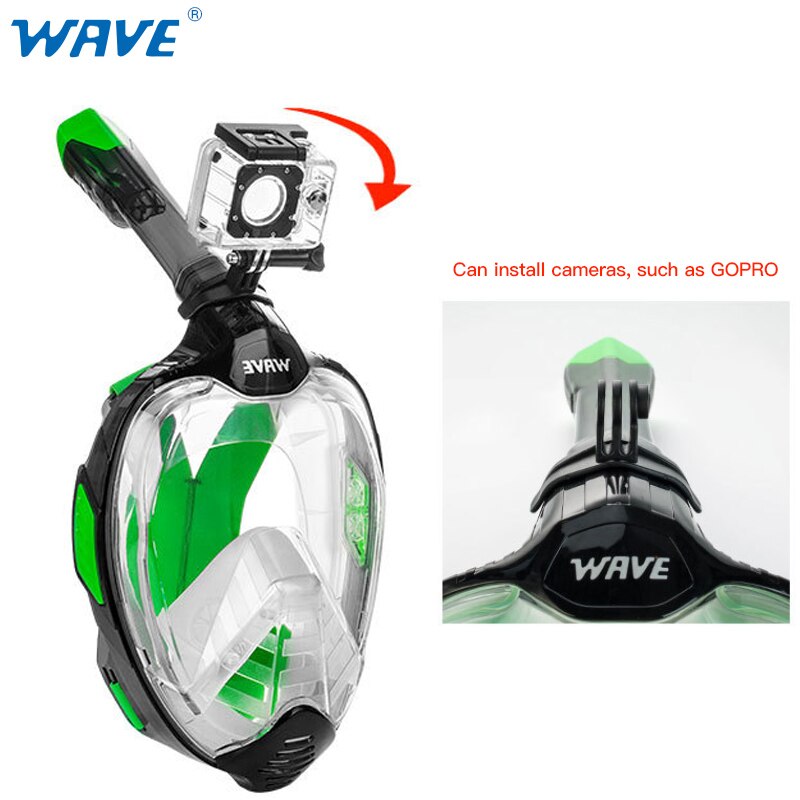 Máscara de esnórquel para adultos, mascarilla de buceo antiniebla, de cara completa, para natación, vista panorámica,