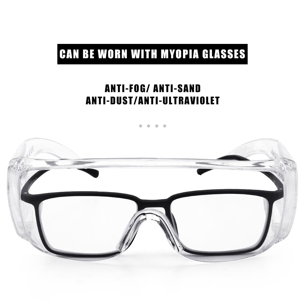 Foldable Adjustable Anti-fog Safety Goggles Anti-Sneeze Liquid Eye Protection Anti-Droplets Windproof Lab Glasses Clear Lens