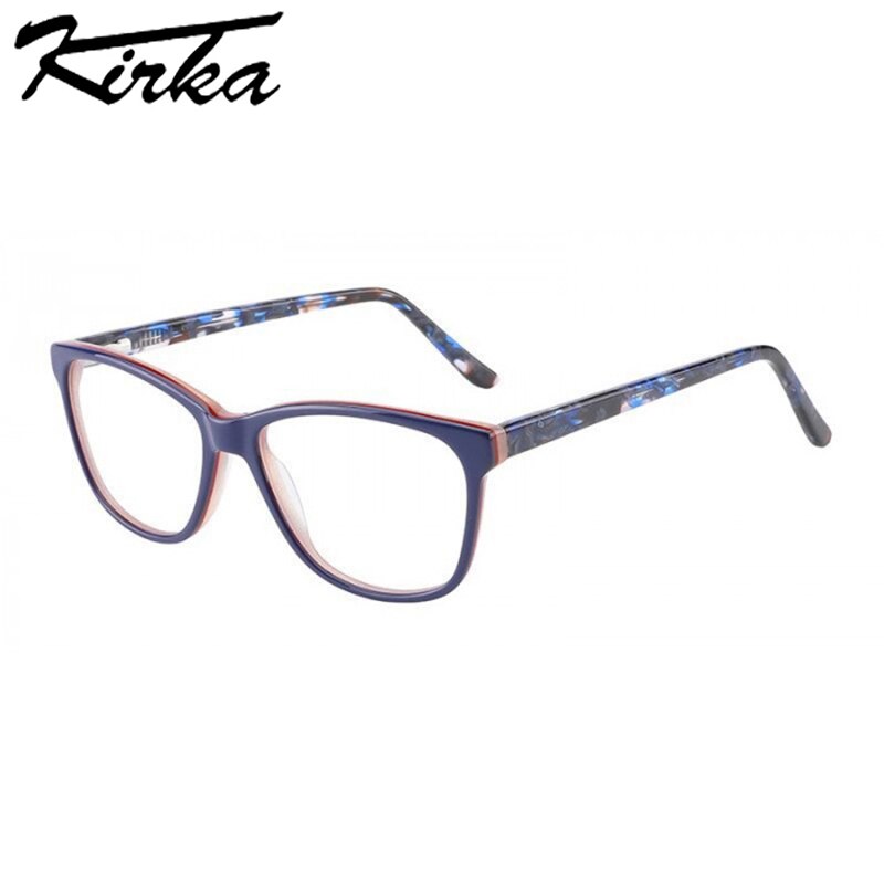 Kirka-marcos de gafas de acetato para mujer y hombre, marcos de anteojos para mujer, miopía, foto, gafas de prescripción de lentes grises/marrones: WD1136 C6
