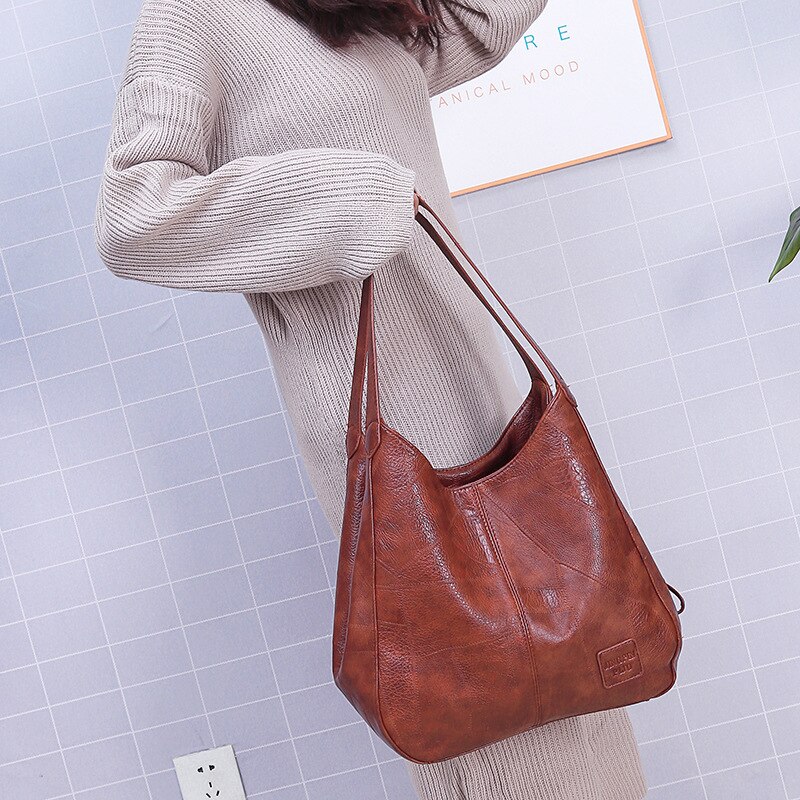 Tasche mädchen neue trendy weiche leder schulter tasche große-kapazität stiletto tasche frauen handtasche