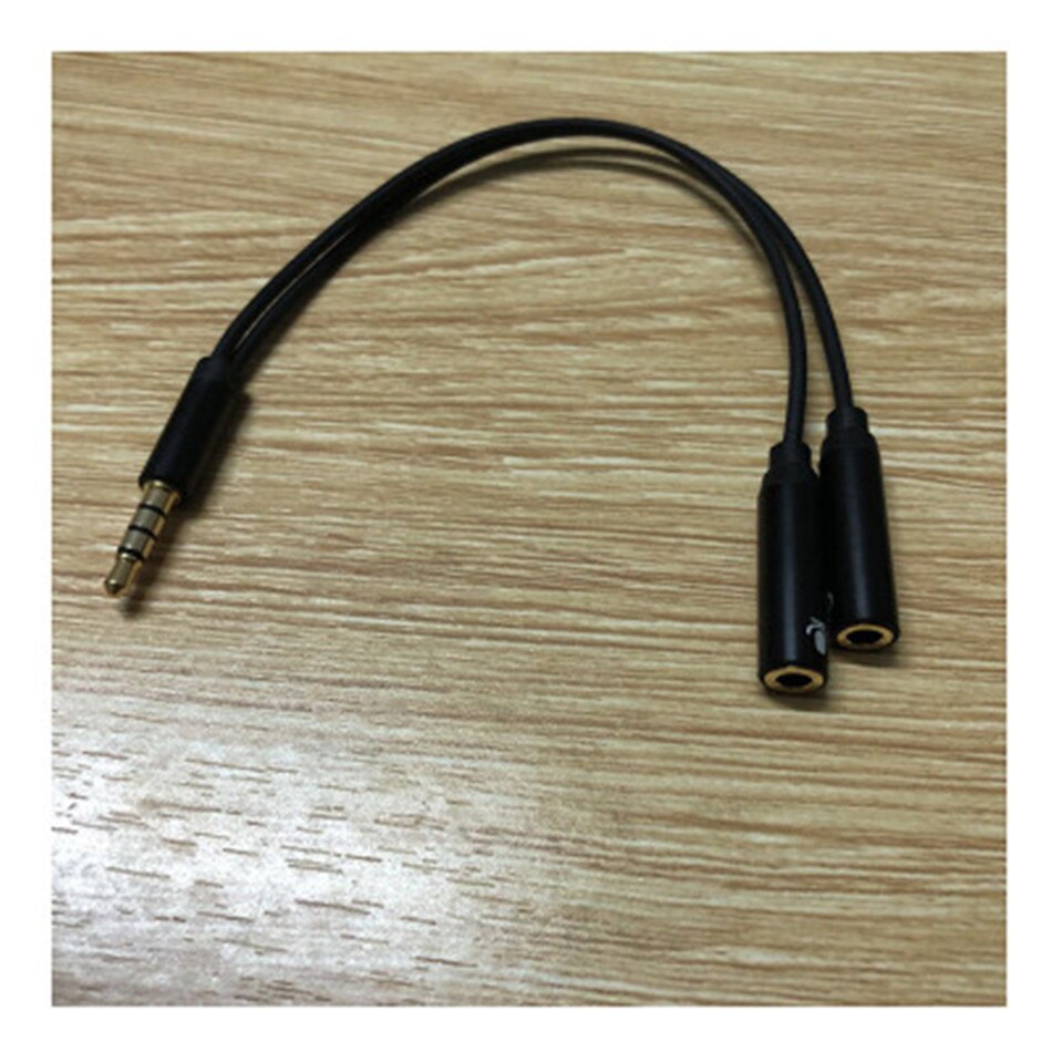 3.5mm revers Lavalier micro casque séparateur adaptateur 2 Microphones en 1 câble 4 pôles mâle à double femelle casque Microphone