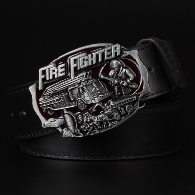 Cool men's belt firefighter profession fire truck buckle fire dept badge fire brigade sign firemen belt fire fighter volunteer: 4
