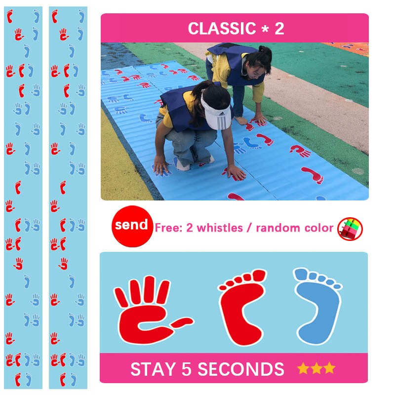 Kid Jumping Carpet Hands Feet Game Mat Baby Jump Lattice Team Game Sports Pad Childhood Indoor Outdoor Toys Team Building Props: 2pcs 6m