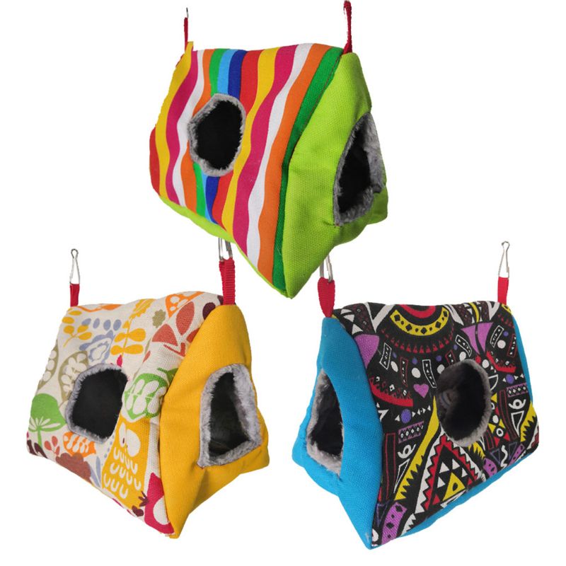 Nid d'oiseau câlin cabane perroquet Habitat grotte hamac suspendu Double trou sommeil lit D7YB