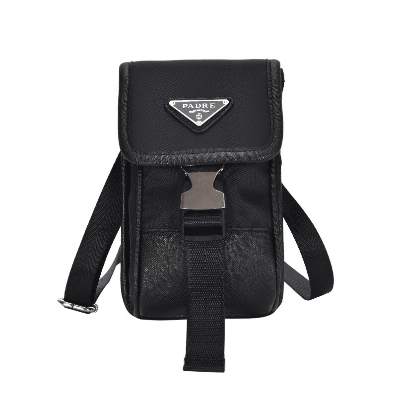 Bandolera multiusos para mujer, bolso de pecho, estilo de Hong Kong, de tela de nailon, riñonera Retro oscura, novedad de: Vertical Black